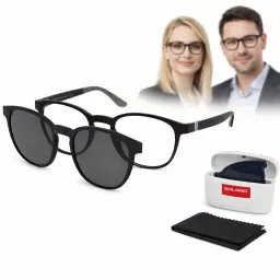 Okulary 2w1 Clip-On Magnetyczne Polaryzacja UV400 Unisex Solano CL90267A