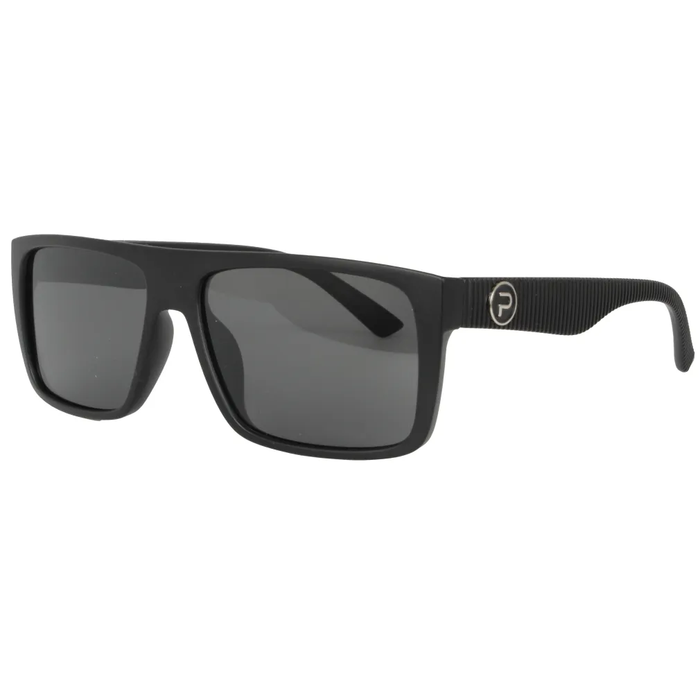 Męskie Czarne Matowe Polaryzacyjne Okulary UV400 Polar Fashion  P8108C1