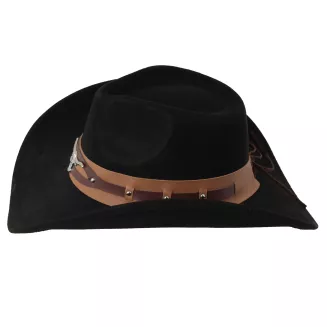KAPELUSZ KOWBOJSKI CZARNY WESTERN + OKULARY PILOTKI ZESTAW UNISEX R254H - 6