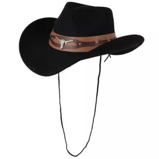 KAPELUSZ KOWBOJSKI CZARNY WESTERN + OKULARY PILOTKI ZESTAW UNISEX R254H - 8