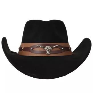 KAPELUSZ KOWBOJSKI CZARNY WESTERN + OKULARY PILOTKI ZESTAW UNISEX R254H - 5
