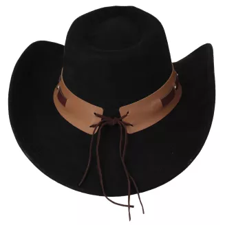 KAPELUSZ KOWBOJSKI CZARNY WESTERN + OKULARY PILOTKI ZESTAW UNISEX R254H - 7