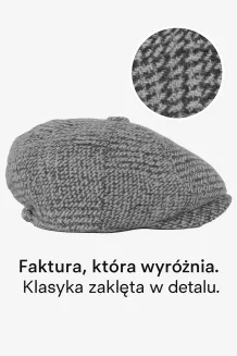 Polar Fashion Kaszkiet Męski K277G Popielaty Pepitka Ocieplany z Podszewką - 4