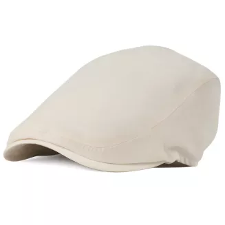 Kaszkiet Męski ECRU Lniany Flat Cap Letni Lekki Przewiewny Len 57-60cm K309B - 3