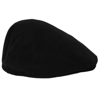 Kaszkiet Męski Zimowy Czarny Ocieplany z Wełną Flat Cap Polar Fashion K318C - 5
