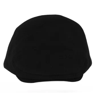 Kaszkiet Męski Zimowy Czarny Ocieplany z Wełną Flat Cap Polar Fashion K318C - 6