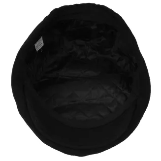Kaszkiet Męski Zimowy Czarny Ocieplany z Wełną Flat Cap Polar Fashion K318C - 8