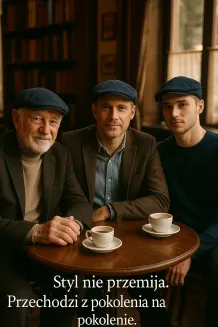 Kaszkiet męski K269G granatowy – bawełna, szyk, elastyczne dopasowanie - 8