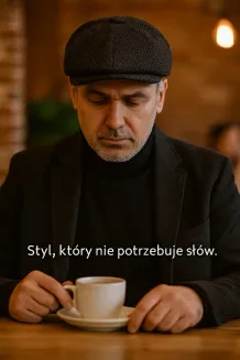 Ocieplany Kaszkiet Męski K277E Grafit Melanż  Peaky Blinders Polar Fashion - 7