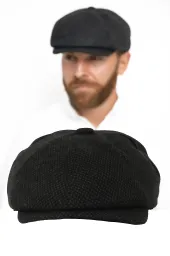 Ocieplany Kaszkiet Męski K277E Grafit Melanż  Peaky Blinders Polar Fashion