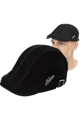Czarny Kaszkiet Męski Bawełniany z Regulacją L (58–59 cm)– Polar Fashion