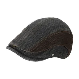 K60C Czarny Kaszkiet męski bawełniana czapka