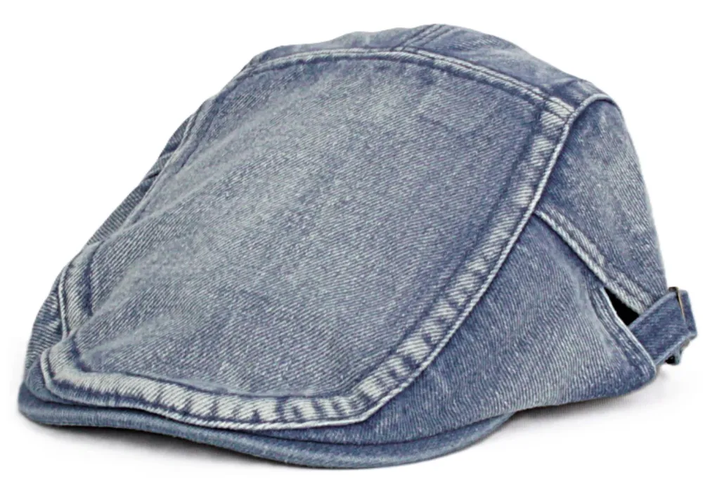 Niebieski Kaszkiet bawełniany czapka Jeans K150C