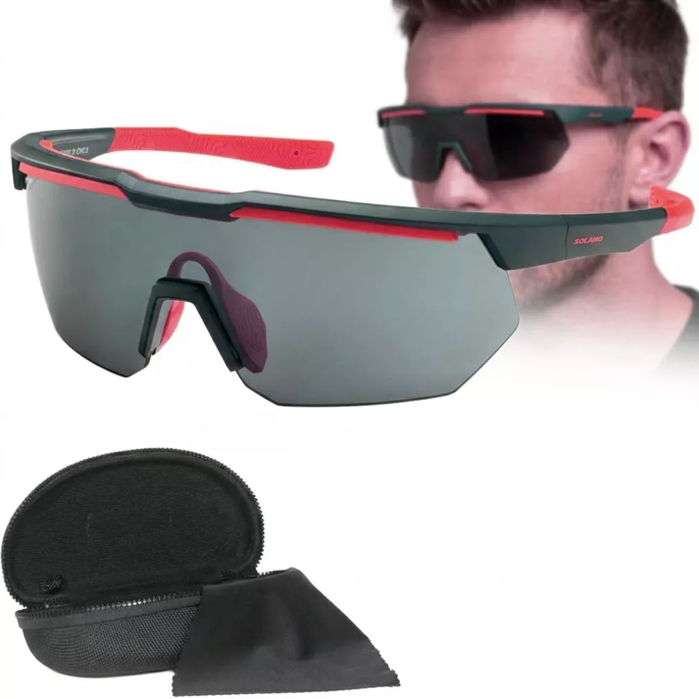 Granatowe Sportowe okulary UV400 bieganie trekking fitness Solano SP60030D