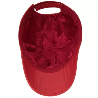 Czapka Bejsbolówka Skórzana Naturalna Czerwona Perforowana Unisex K319D - 10
