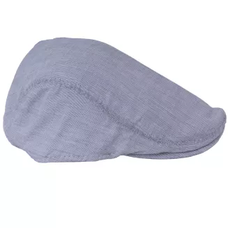 Kaszkiet Męski Jasnoszary Lniany Flat Cap Letni Polar Fashion Turcja K309D - 4