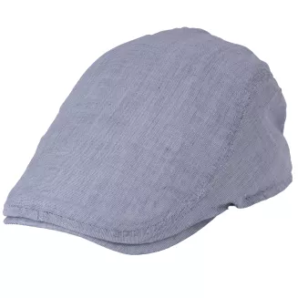 Kaszkiet Męski Jasnoszary Lniany Flat Cap Letni Polar Fashion Turcja K309D - 2