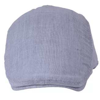 Kaszkiet Męski Jasnoszary Lniany Flat Cap Letni Polar Fashion Turcja K309D - 3