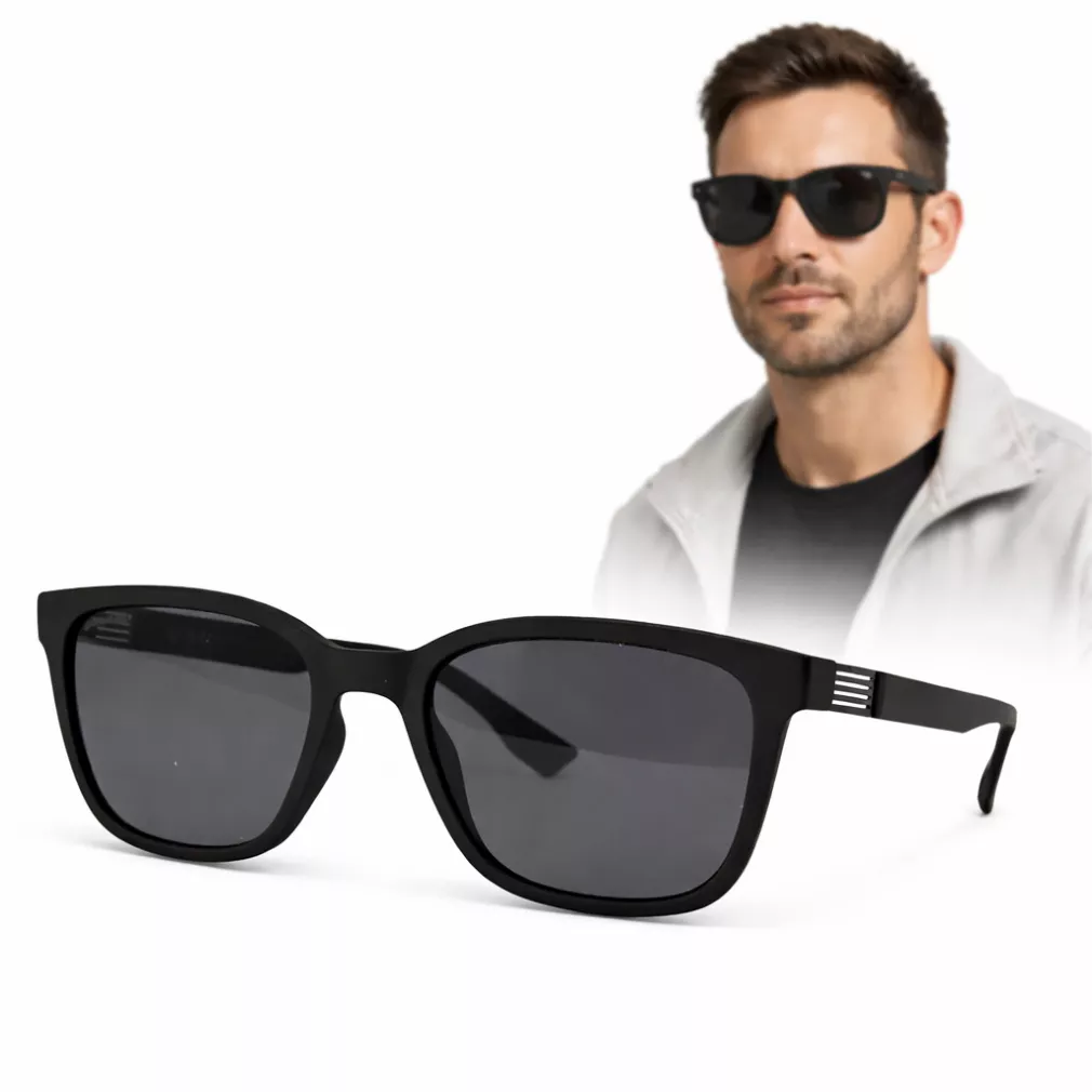 Solano Polaryzacyjne Okulary Przeciwsłoneczne Męskie Czarne  SS21100B