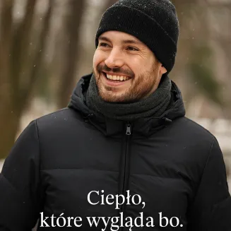 Wywijana Czapka Zimowa Męska Beanie W246A Czarna Gładka Polar Fashion - 4