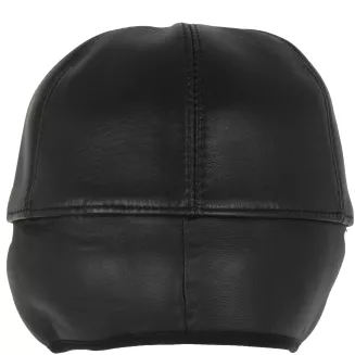 Czarna skórzana czapka zimowa męska z osłoną uszu i karku K292B Polar Fashion - 6