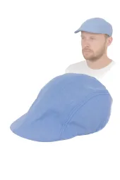 Niebieski Letni Kaszkiet Męski Gładki K165B Polar Fashion – 58 cm