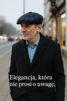 Ocieplany Kaszkiet Shelby Peaky BlindersGRANATOWA KRATKA   K276A Polar Fashion - 9