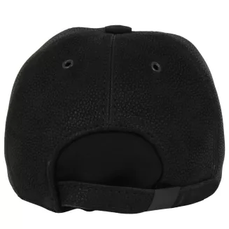Czarna Skórzana bejsbolówka męska zimowa z uszami i futrem K294A Polar Fashion - 5