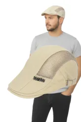 K221A Beige Cap Men'S Flat Cap Cotton