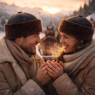 Czarna Skórzana Czapka Zimowa z Futrem Ciepły Toczek Unisex Elegancki W518W - 5