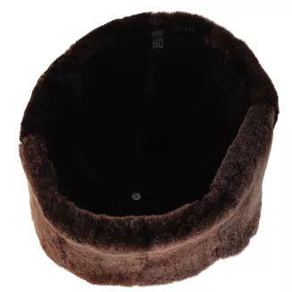 Czarna Skórzana Czapka Zimowa z Futrem Ciepły Toczek Unisex Elegancki W518W - 4
