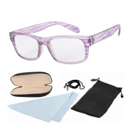 Okulary korekcyjne 89018 Fioletowe plusy do czytania etui