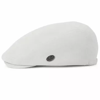Kaszkiet Męski Bawełniany Beżowy Letni Czapka Flat Cap Jasny Ecru Lato K312A - 4