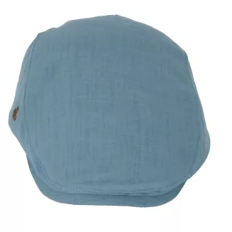Kaszkiet męski Polar Fashion K310 turkus len premium styl lato letni KLIMAT - 3