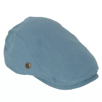 Kaszkiet męski Polar Fashion K310 turkus len premium styl lato letni KLIMAT - 7