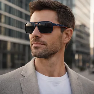 Okulary męskie clip-on Solano CL90288E granat pomarańcz polaryzacja UV400 - 9