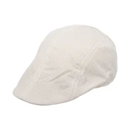 PolarFashion-Beżowy Kaszkiet męski bawełniany letnia czapka-K179B