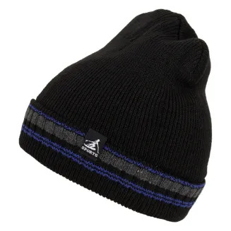 Czapka Zimowa Męska Beanie W457C Polar Fashion Czarno-Niebieska - 2