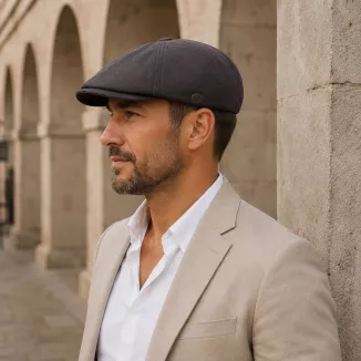 Kaszkiet Męski Bawełniany Letnia Czapka Gazeciarz Peaky Blinders Brąz K308Ł - 5