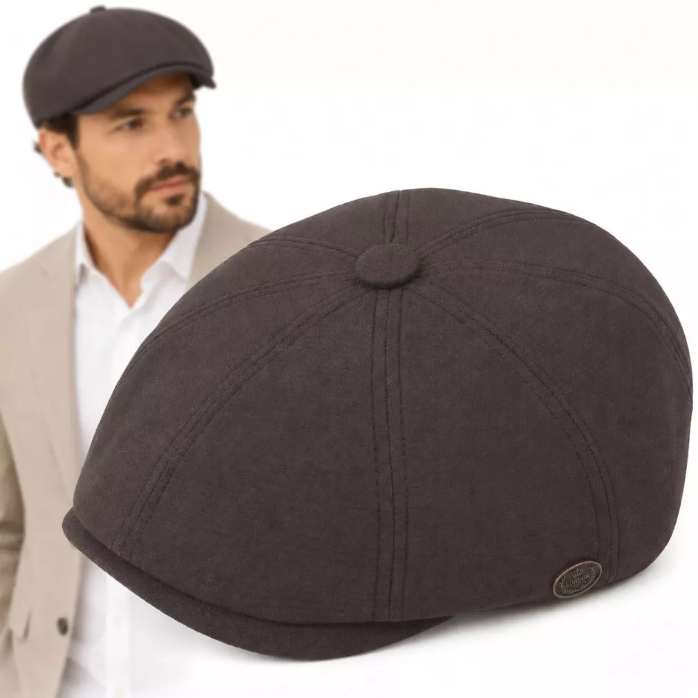 Kaszkiet Męski Bawełniany Letnia Czapka Gazeciarz Peaky Blinders Brąz K308Ł