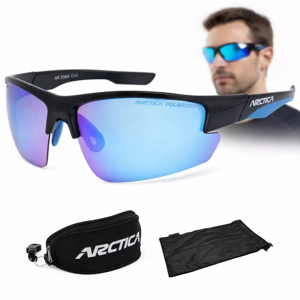 Okulary Rowerowe Męskie Polaryzacyjne Arctica S364A Sportowe REVO +ETUI