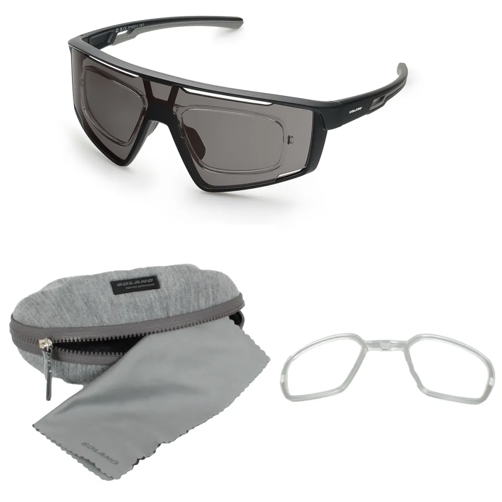 Solano SP60031A – Męskie Czarne Sportowe Okulary UV400 z Wkładką Korekcyjną
