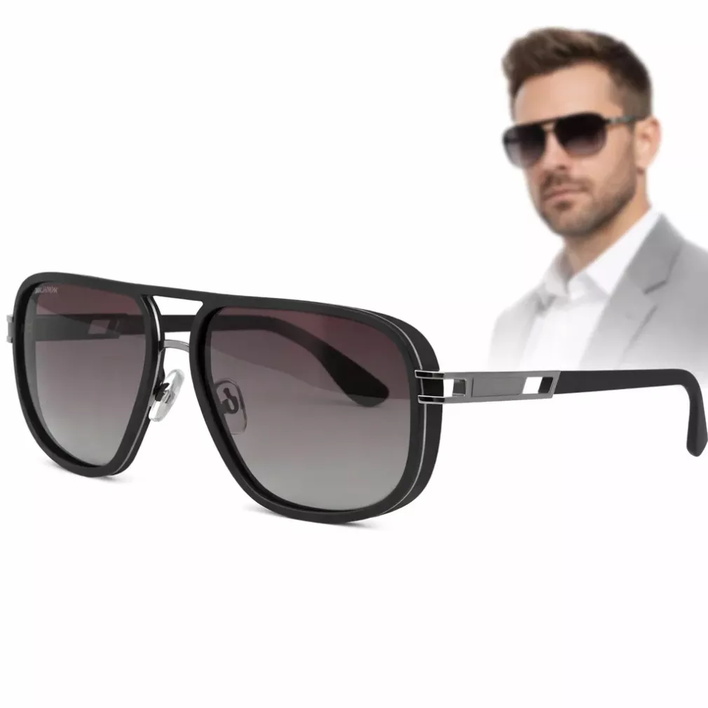 Okulary przeciwsłoneczne polaryzacyjne Solano SS21109A czarne szary gradient TAC