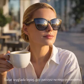 Damskie okulary przeciwsłoneczne Solano 21114A czarne polaryzacja TAC - 6