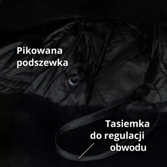 Męska skórzana pilotka czarna uszatka z tłoczonymi łuskami i ciepłym futrem W522B - 7