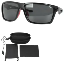 Polar Fashion P8098C3 Męskie Okulary UV400 Czarne Błyszczące Polaryzacyjne