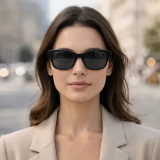 Damskie okulary polaryzacyjne czarne z burgundem szare soczewki Solano SS90207A - 6