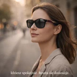 Damskie okulary polaryzacyjne czarne z burgundem szare soczewki Solano SS90207A - 8