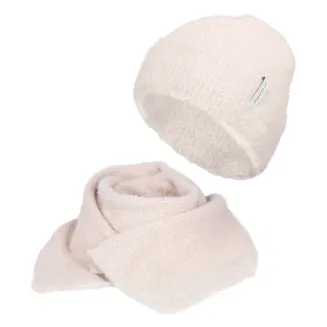 Ciepły Komplet Zimowy Polar Fashion – Różowa Czapka z Szalikiem W476C - 2