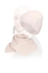 Ciepły Komplet Zimowy Polar Fashion – Różowa Czapka z Szalikiem W476C